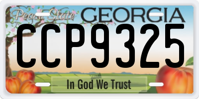 GA license plate CCP9325