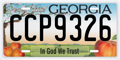 GA license plate CCP9326