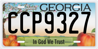 GA license plate CCP9327