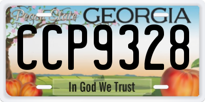 GA license plate CCP9328