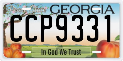 GA license plate CCP9331