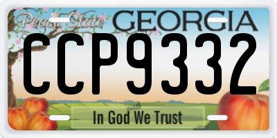 GA license plate CCP9332