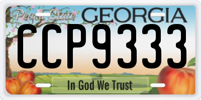 GA license plate CCP9333
