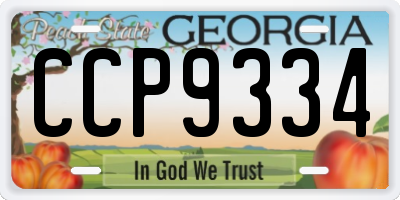 GA license plate CCP9334