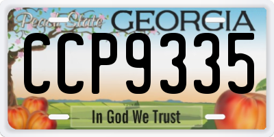 GA license plate CCP9335