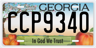 GA license plate CCP9340