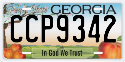 GA license plate CCP9342