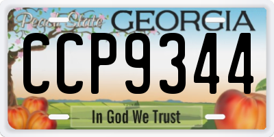 GA license plate CCP9344