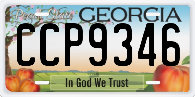 GA license plate CCP9346