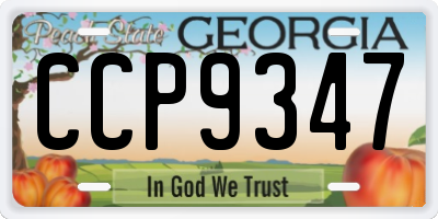GA license plate CCP9347