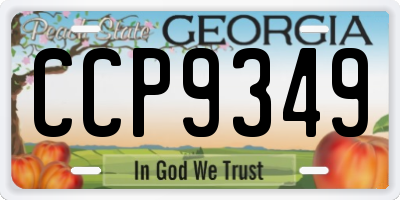 GA license plate CCP9349