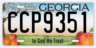 GA license plate CCP9351