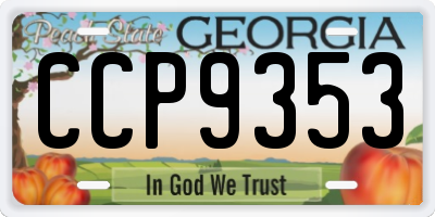 GA license plate CCP9353