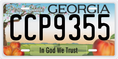 GA license plate CCP9355