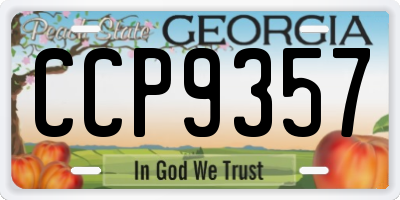 GA license plate CCP9357