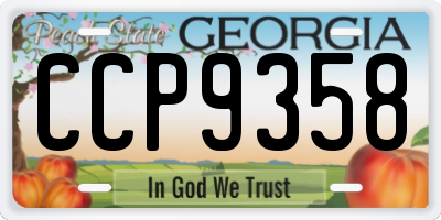 GA license plate CCP9358