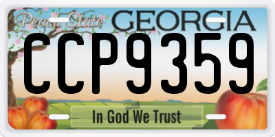 GA license plate CCP9359