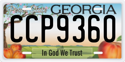 GA license plate CCP9360