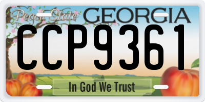 GA license plate CCP9361