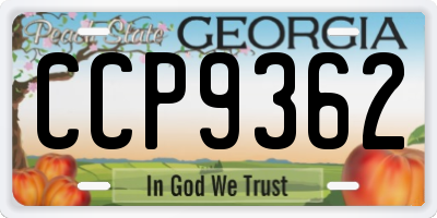 GA license plate CCP9362