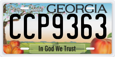 GA license plate CCP9363