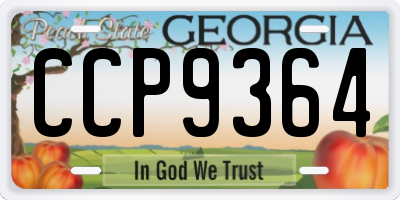 GA license plate CCP9364
