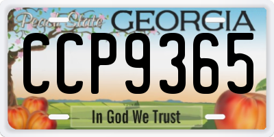 GA license plate CCP9365