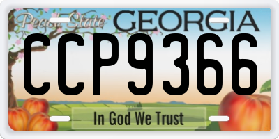 GA license plate CCP9366