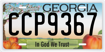GA license plate CCP9367