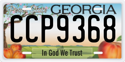 GA license plate CCP9368
