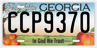 GA license plate CCP9370
