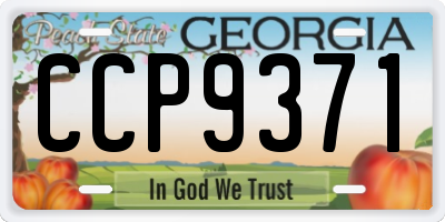 GA license plate CCP9371