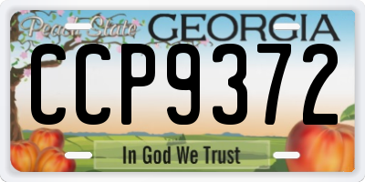 GA license plate CCP9372