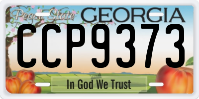 GA license plate CCP9373