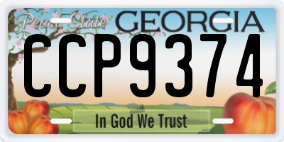 GA license plate CCP9374