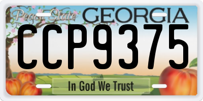 GA license plate CCP9375