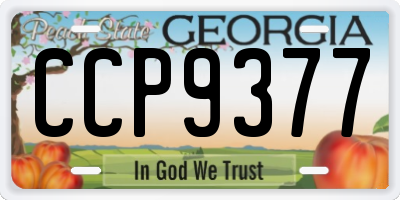 GA license plate CCP9377