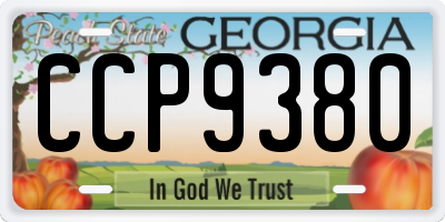 GA license plate CCP9380