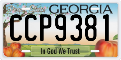 GA license plate CCP9381