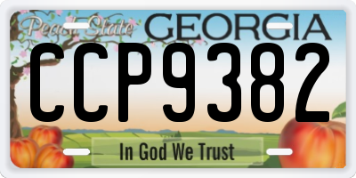 GA license plate CCP9382