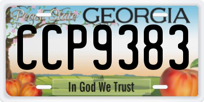 GA license plate CCP9383