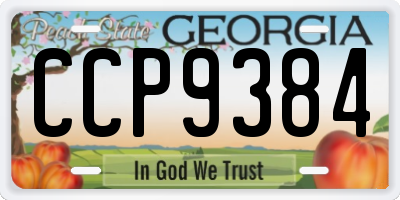 GA license plate CCP9384