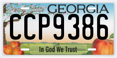 GA license plate CCP9386