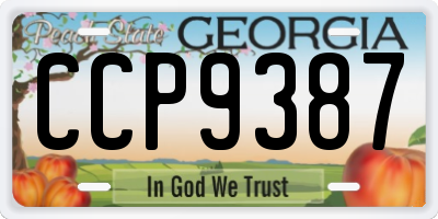 GA license plate CCP9387