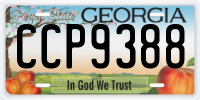 GA license plate CCP9388