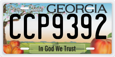 GA license plate CCP9392