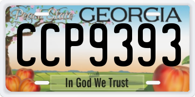 GA license plate CCP9393