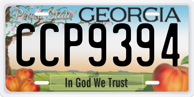 GA license plate CCP9394