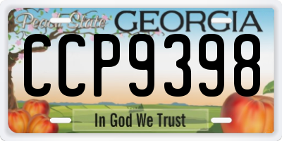 GA license plate CCP9398