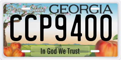 GA license plate CCP9400